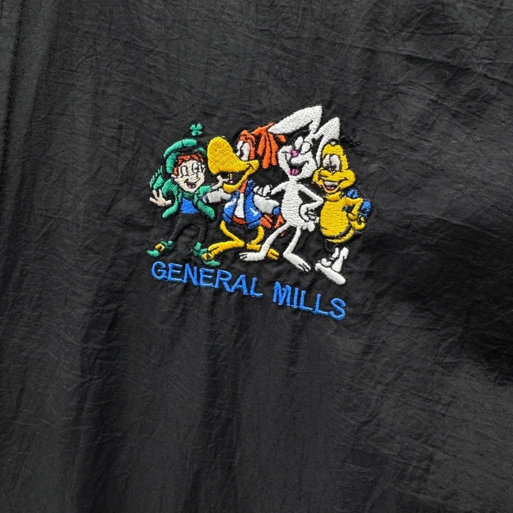 Vintage 1980 Port Authority General Mills Anorak Windbreaker Mens Small Black